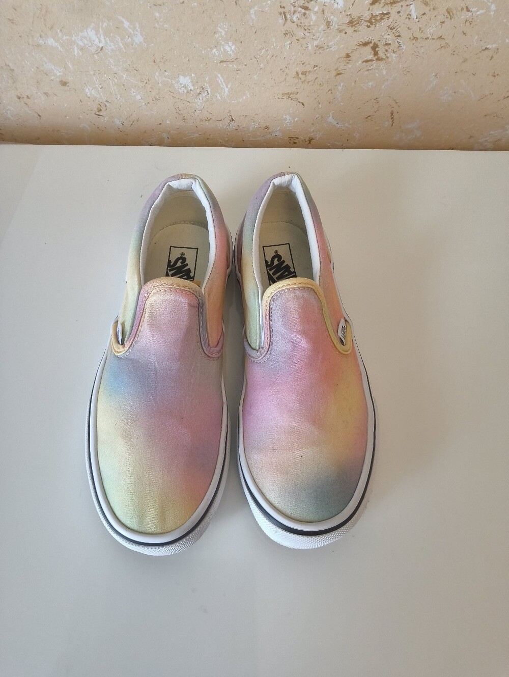 Vans Classic Slip-On Rainbow Pastel Sneakers Kids Size 3